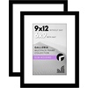 image:imageAmericanflat 11x14 Picture Frame 2Pack  Matted to 8x10  White  Slim Molding construction Polished plexiglass front hangs vertical or horizontal sawtooth hangers includedBlack