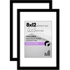 image:imageAmericanflat 11x14 Picture Frame 2Pack  Matted to 8x10  White  Slim Molding construction Polished plexiglass front hangs vertical or horizontal sawtooth hangers includedBlack