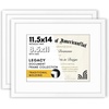 image:imageAmericanflat 11x14 Picture Frame 2Pack  Matted to 8x10  White  Slim Molding construction Polished plexiglass front hangs vertical or horizontal sawtooth hangers includedWhite