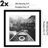 image:imageAmericanflat 11x14 Picture Frame 2Pack  Matted to 8x10  White  Slim Molding construction Polished plexiglass front hangs vertical or horizontal sawtooth hangers includedBlack