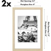 image:imageAmericanflat 11x14 Picture Frame 2Pack  Matted to 8x10  White  Slim Molding construction Polished plexiglass front hangs vertical or horizontal sawtooth hangers includedNatural Oak