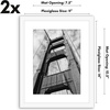 image:imageAmericanflat 11x14 Picture Frame 2Pack  Matted to 8x10  White  Slim Molding construction Polished plexiglass front hangs vertical or horizontal sawtooth hangers includedWhite