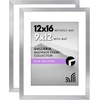 image:imageAmericanflat 11x14 Picture Frame 2Pack  Matted to 8x10  White  Slim Molding construction Polished plexiglass front hangs vertical or horizontal sawtooth hangers includedSilver
