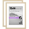 image:imageAmericanflat 11x14 Picture Frame 2Pack  Matted to 8x10  White  Slim Molding construction Polished plexiglass front hangs vertical or horizontal sawtooth hangers includedNatural Oak
