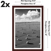 image:imageAmericanflat 11x14 Picture Frame 2Pack  Matted to 8x10  White  Slim Molding construction Polished plexiglass front hangs vertical or horizontal sawtooth hangers includedMahogany