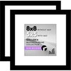 image:imageAmericanflat 11x14 Picture Frame 2Pack  Matted to 8x10  White  Slim Molding construction Polished plexiglass front hangs vertical or horizontal sawtooth hangers includedBlack