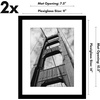 image:imageAmericanflat 11x14 Picture Frame 2Pack  Matted to 8x10  White  Slim Molding construction Polished plexiglass front hangs vertical or horizontal sawtooth hangers includedBlack