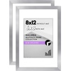 image:imageAmericanflat 11x14 Picture Frame 2Pack  Matted to 8x10  White  Slim Molding construction Polished plexiglass front hangs vertical or horizontal sawtooth hangers includedSilver
