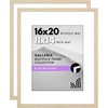 image:imageAmericanflat 11x14 Picture Frame 2Pack  Matted to 8x10  White  Slim Molding construction Polished plexiglass front hangs vertical or horizontal sawtooth hangers includedNatural Oak