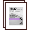 image:imageAmericanflat 11x14 Picture Frame 2Pack  Matted to 8x10  White  Slim Molding construction Polished plexiglass front hangs vertical or horizontal sawtooth hangers includedMahogany