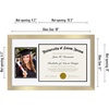 image:imageAmericanflat 11x18 Diploma Frame with ShatterResistant Glass  Fits 85x11 Diplomas and 5x7 Pictures  Signature Collection  Engineered Wood Graduation Picture Frame for Wall Display  DriftwoodGold