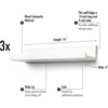image:imageAmericanflat 14 Floating Shelves for Wall  Set of 3  Made of Engineered Wood with Lipped Ledge  Floating Wall Shelves for Bedroom Bathroom Kitchen Office and Living Room  BlackWhite