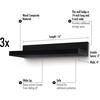 image:imageAmericanflat 14 Floating Shelves for Wall  Set of 3  Made of Engineered Wood with Lipped Ledge  Floating Wall Shelves for Bedroom Bathroom Kitchen Office and Living Room  BlackBlack