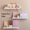 image:imageAmericanflat 14 Floating Shelves for Wall  Set of 3  Made of Engineered Wood with Lipped Ledge  Floating Wall Shelves for Bedroom Bathroom Kitchen Office and Living Room  BlackWhite
