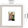 image:imageAmericanflat 14x14 Picture Frame  Matted to 5x7  Driftwood  Engineered Wood construction Shatterresistant glass hangs vertical or horizontal sawtooth hangers includedLight Wood
