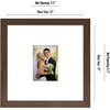 image:imageAmericanflat 14x14 Picture Frame  Matted to 5x7  Driftwood  Engineered Wood construction Shatterresistant glass hangs vertical or horizontal sawtooth hangers includedWalnut