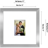 image:imageAmericanflat 14x14 Picture Frame  Matted to 5x7  Driftwood  Engineered Wood construction Shatterresistant glass hangs vertical or horizontal sawtooth hangers includedSilver