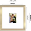 image:imageAmericanflat 14x14 Picture Frame  Matted to 5x7  Driftwood  Engineered Wood construction Shatterresistant glass hangs vertical or horizontal sawtooth hangers includedGold