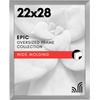image:imageAmericanflat 20x30 Poster Frame  White Engineered Wood with Polished Plexiglass  Wide Picture Frame for Vertical or Horizontal Wall Display  Epic Collection  White  Polished plexiglass front hangs vertical or horizontal sawtooth hangers included fits photos posters and artSilver