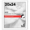 image:imageAmericanflat 20x30 Poster Frame  White Engineered Wood with Polished Plexiglass  Wide Picture Frame for Vertical or Horizontal Wall Display  Epic Collection  White  Polished plexiglass front hangs vertical or horizontal sawtooth hangers included fits photos posters and artWhite