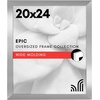 image:imageAmericanflat 20x30 Poster Frame  White Engineered Wood with Polished Plexiglass  Wide Picture Frame for Vertical or Horizontal Wall Display  Epic Collection  White  Polished plexiglass front hangs vertical or horizontal sawtooth hangers included fits photos posters and artSilver