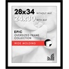 image:imageAmericanflat 26x32 Poster Frame  Matted to 22x28  Engineered Wood  White  Polished plexiglass front hangs vertical or horizontal sawtooth hangers included secure turntab backingBlack