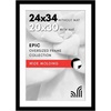 image:imageAmericanflat 26x32 Poster Frame  Matted to 22x28  Engineered Wood  White  Polished plexiglass front hangs vertical or horizontal sawtooth hangers included secure turntab backingBlack