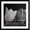 image:imageAmericanflat 26x32 Poster Frame  Matted to 22x28  Engineered Wood  White  Polished plexiglass front hangs vertical or horizontal sawtooth hangers included secure turntab backingBlack