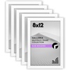 image:imageAmericanflat 4x6 Picture Frame 5Pack  Slim Molding  Black  Polished plexiglass front wall or tabletop display with included easel triangle hangers included secure turntab backingWhite