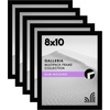 image:imageAmericanflat 4x6 Picture Frame 5Pack  Slim Molding  Black  Polished plexiglass front wall or tabletop display with included easel triangle hangers included secure turntab backingBlack