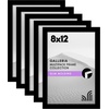 image:imageAmericanflat 4x6 Picture Frame 5Pack  Slim Molding  Black  Polished plexiglass front wall or tabletop display with included easel triangle hangers included secure turntab backingBlack