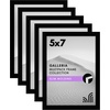 image:imageAmericanflat 4x6 Picture Frame 5Pack  Slim Molding  Black  Polished plexiglass front wall or tabletop display with included easel triangle hangers included secure turntab backingBlack