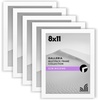 image:imageAmericanflat 4x6 Picture Frame 5Pack  Slim Molding  Black  Polished plexiglass front wall or tabletop display with included easel triangle hangers included secure turntab backingWhite