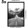 image:imageAmericanflat 4x6 Picture Frame 5Pack  Slim Molding  Black  Polished plexiglass front wall or tabletop display with included easel triangle hangers included secure turntab backingBlack