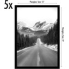 image:imageAmericanflat 4x6 Picture Frame 5Pack  Slim Molding  Black  Polished plexiglass front wall or tabletop display with included easel triangle hangers included secure turntab backingBlack
