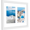image:imageAmericanflat 5x7 Picture Frame Collage with Polished Plexiglass  Fits Three 5x7 Photos or Use as One 10x20 Picture Frame  Signature Collection  Collage Frames for Wall Display  WhiteWhite