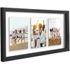 image:imageAmericanflat 5x7 Picture Frame Collage with Polished Plexiglass  Fits Three 5x7 Photos or Use as One 10x20 Picture Frame  Signature Collection  Collage Frames for Wall Display  WhiteBlack