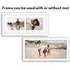 image:imageAmericanflat 5x7 Picture Frame Collage with Polished Plexiglass  Fits Three 5x7 Photos or Use as One 10x20 Picture Frame  Signature Collection  Collage Frames for Wall Display  WhiteWhite
