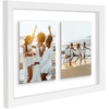 image:imageAmericanflat 5x7 Picture Frame Collage with Polished Plexiglass  Fits Three 5x7 Photos or Use as One 10x20 Picture Frame  Signature Collection  Collage Frames for Wall Display  WhiteWhite