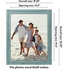 image:imageAmericanflat 5x7 Picture Frame with Polished Crystal Clear Glass  Hampton Collection  Distressed Wood Picture Frames for Tabletop and Wall Display  Charcoal Black  Polished glass wall or tabletop display with included easel sawtooth hangers included fits photos posters and artTurquoise Blue