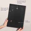 image:imageAmericanflat 5x7 Picture Frame with Polished Crystal Clear Glass  Hampton Collection  Distressed Wood Picture Frames for Tabletop and Wall Display  Charcoal Black  Polished glass wall or tabletop display with included easel sawtooth hangers included fits photos posters and artNavy Blue
