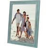 image:imageAmericanflat 5x7 Picture Frame with Polished Crystal Clear Glass  Hampton Collection  Distressed Wood Picture Frames for Tabletop and Wall Display  Charcoal Black  Polished glass wall or tabletop display with included easel sawtooth hangers included fits photos posters and artTurquoise Blue
