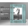 image:imageAmericanflat 5x7 Picture Frame with Polished Crystal Clear Glass  Hampton Collection  Distressed Wood Picture Frames for Tabletop and Wall Display  Charcoal Black  Polished glass wall or tabletop display with included easel sawtooth hangers included fits photos posters and artTurquoise Blue