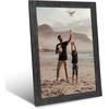 image:imageAmericanflat 5x7 Picture Frame with Polished Crystal Clear Glass  Hampton Collection  Distressed Wood Picture Frames for Tabletop and Wall Display  Charcoal Black  Polished glass wall or tabletop display with included easel sawtooth hangers included fits photos posters and artCharcoal Black