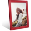 image:imageAmericanflat 5x7 Picture Frame with Polished Crystal Clear Glass  Hampton Collection  Distressed Wood Picture Frames for Tabletop and Wall Display  Charcoal Black  Polished glass wall or tabletop display with included easel sawtooth hangers included fits photos posters and artRed