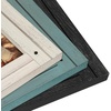 image:imageAmericanflat 5x7 Picture Frame with Polished Crystal Clear Glass  Hampton Collection  Distressed Wood Picture Frames for Tabletop and Wall Display  Charcoal Black  Polished glass wall or tabletop display with included easel sawtooth hangers included fits photos posters and artTurquoise Blue