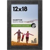 image:imageAmericanflat 5x7 Picture Frame with Polished Crystal Clear Glass  Hampton Collection  Distressed Wood Picture Frames for Tabletop and Wall Display  Charcoal Black  Polished glass wall or tabletop display with included easel sawtooth hangers included fits photos posters and artCharcoal Black