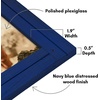 image:imageAmericanflat 5x7 Picture Frame with Polished Crystal Clear Glass  Hampton Collection  Distressed Wood Picture Frames for Tabletop and Wall Display  Charcoal Black  Polished glass wall or tabletop display with included easel sawtooth hangers included fits photos posters and artNavy Blue