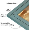 image:imageAmericanflat 5x7 Picture Frame with Polished Crystal Clear Glass  Hampton Collection  Distressed Wood Picture Frames for Tabletop and Wall Display  Charcoal Black  Polished glass wall or tabletop display with included easel sawtooth hangers included fits photos posters and artTurquoise Blue