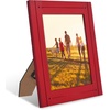 image:imageAmericanflat 5x7 Picture Frame with Polished Crystal Clear Glass  Hampton Collection  Distressed Wood Picture Frames for Tabletop and Wall Display  Charcoal Black  Polished glass wall or tabletop display with included easel sawtooth hangers included fits photos posters and artRed